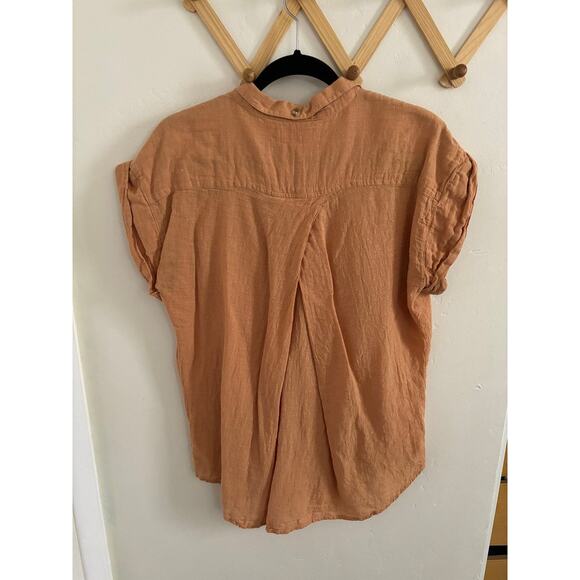 Thread & Supply Top Women's Medium Jane Blouse Button Up Tunic Linen Blend - Picture 5 of 9
